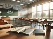 Alunni in aula durante un'attività di benessere mentale