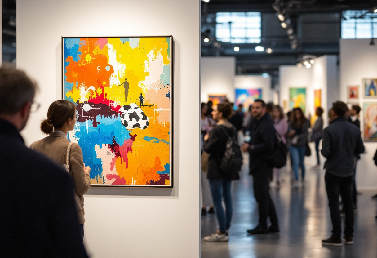 Mostra di arte contemporanea in una galleria italiana