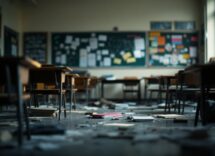 Insegnante stressato in aula durante una lezione
