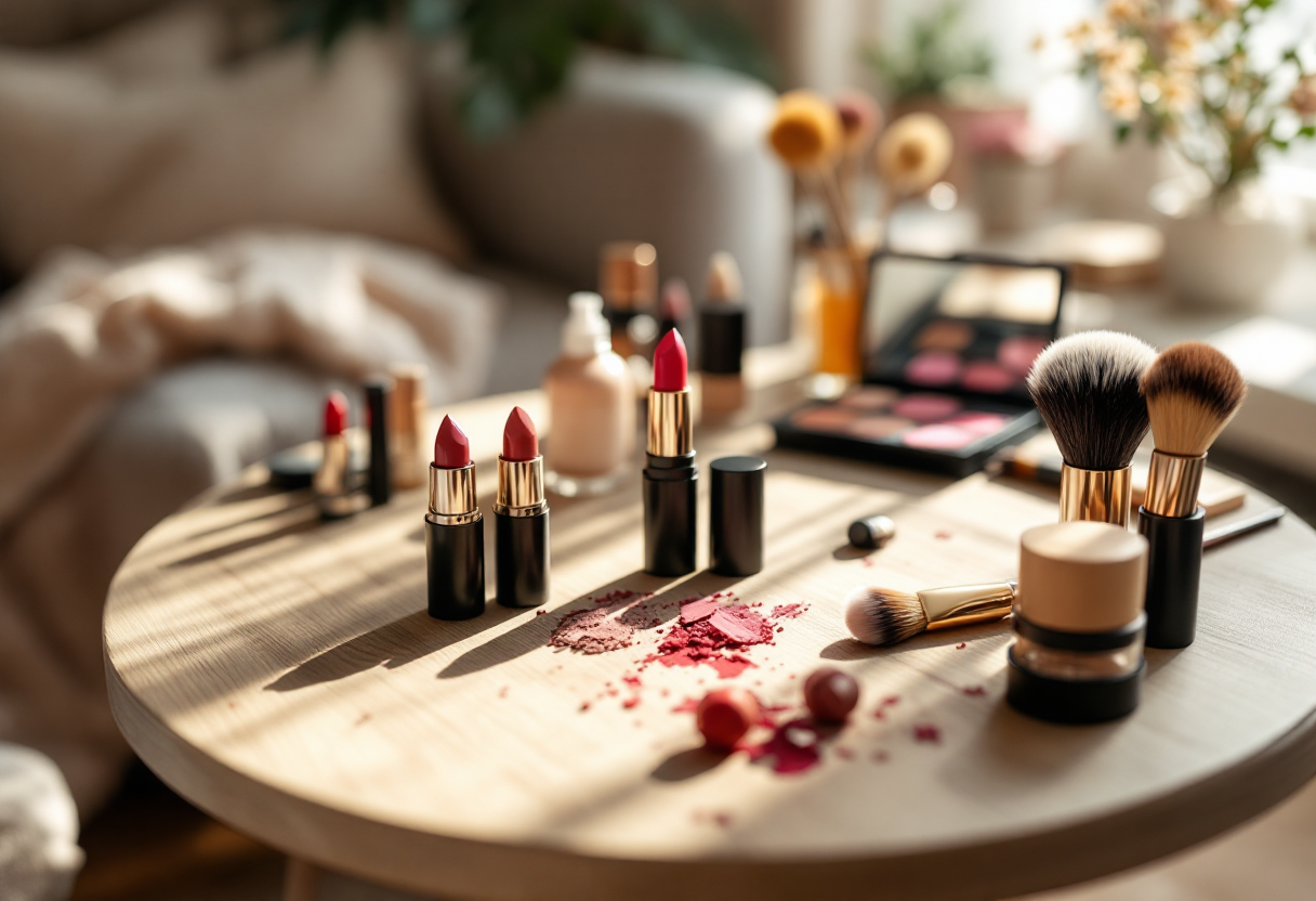 Immagine di labbra con lip combo perfetta e colori vivaci