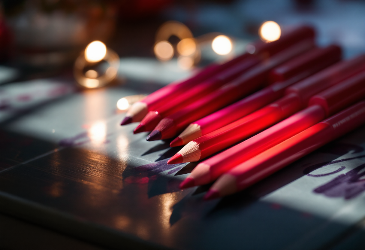 Matite labbra di vari colori per un trucco impeccabile