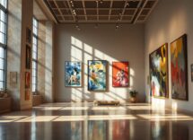 Un museo tranquillo con opere d'arte che ispirano calma