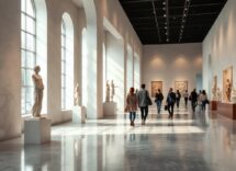 Un visitatore esplora un museo per migliorare il benessere mentale