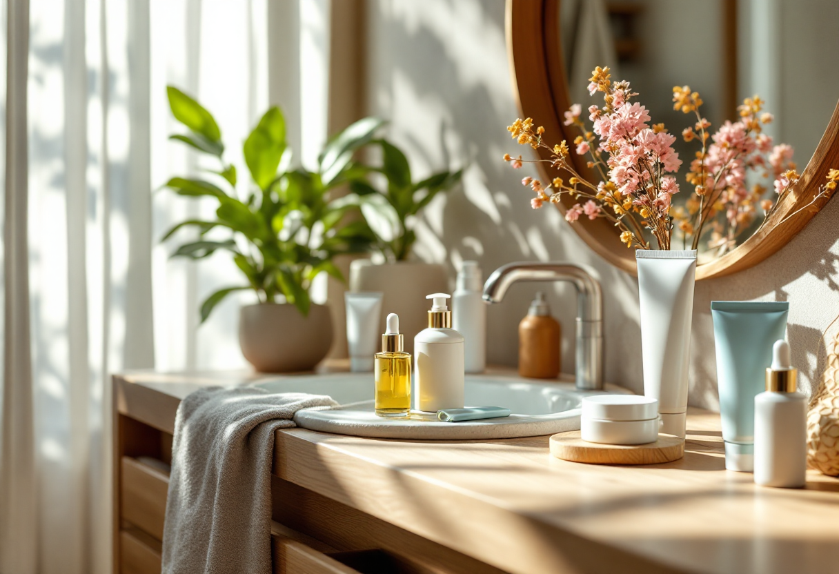Immagine di una donna con pelle giovane e luminosa
