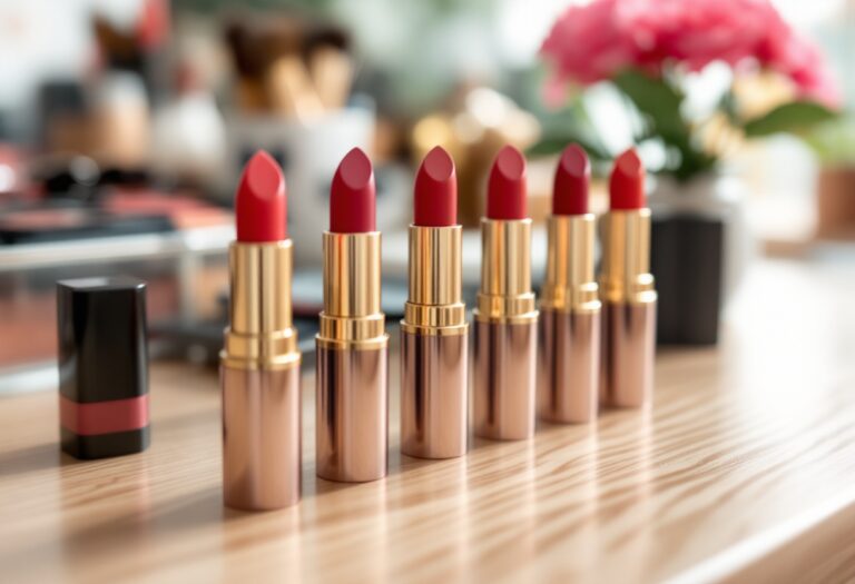 Immagine che illustra il cambiamento di colore del rossetto