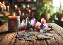 Ragazze che esplorano cristalli e tarocchi online