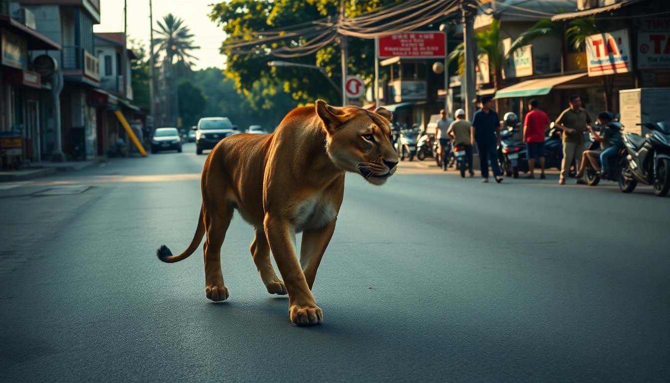 una leonessa in fuga semina il panico in thailandia ecco cosa e successo 1760000779